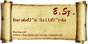 Barabás Szilárda névjegykártya